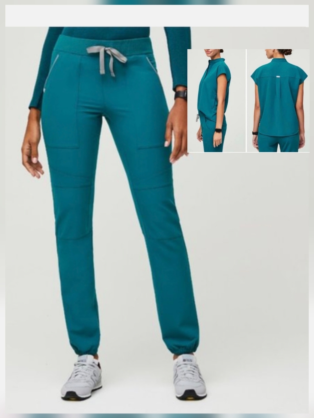 Figs Set of Pacific Blue Venice Slim Joggers & Rafaela Scrub Top Size XS